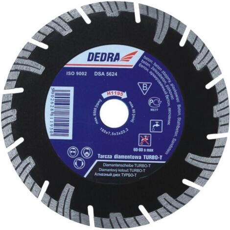 Lame de découpe diamant Dedra h1197 segmentée 230 mm