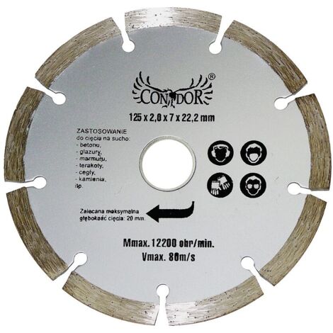 Lame de diamant de coupe sèche sectionnelle 125 mm Condor