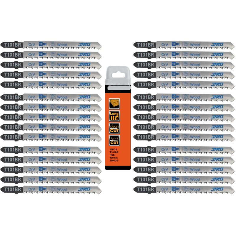 Lame de Puzzle en bois T101BR HCS 100mm 10TPI Compatible Bosch Dewalt Makita Milwaukee etc. 30 pièces