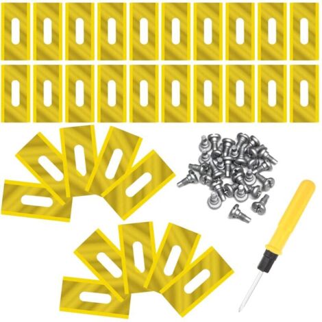 Lame de Rechange en Titane, 30 pièces Lame Pour Tondeuse, Accessoires pour Tondeuse,Lames Tondeuse Gazon,Compatible avec les Lames de Tondeuse Husqvarna, McCulloch, Lame Robot Tondeuse (Doré)