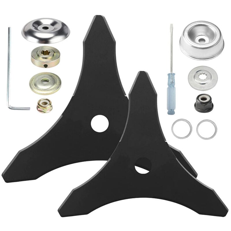 Lame de rechange pour tondeuse à gazon, en acier au carbure avec adaptateur, pour arbre de 25,4 mm ou 20 mm, compatible avec Husqvarna, Stihl, Oregon