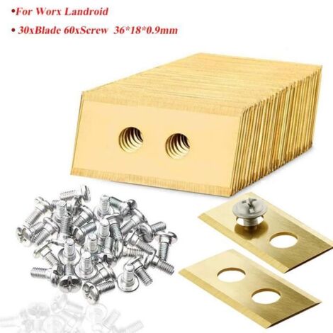 Lame de rechange Worx Landroid – 36x18x0,9 mm, 2 trous, anti-rouille pour tondeuse robot (réf. B31376653)