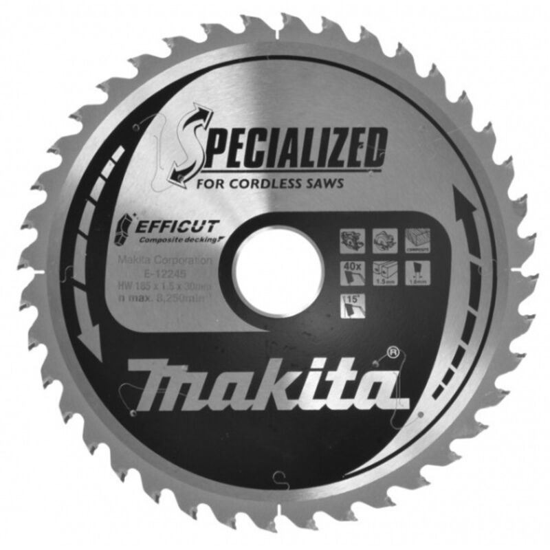 Makita - E-12245 Efficut tct Lame de scie circulaire 185x30 mm • 40 dents 1,5 mm • Bois