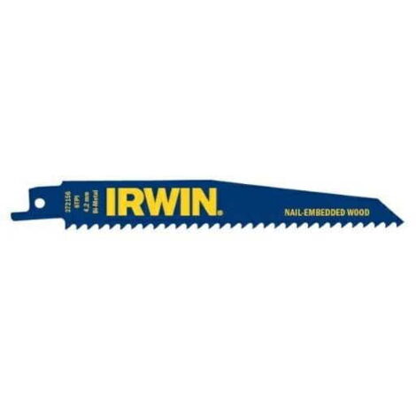 Lame de scie alternative IRWIN 300 mm 6 TPI / Bois avec clous (5 pièces)