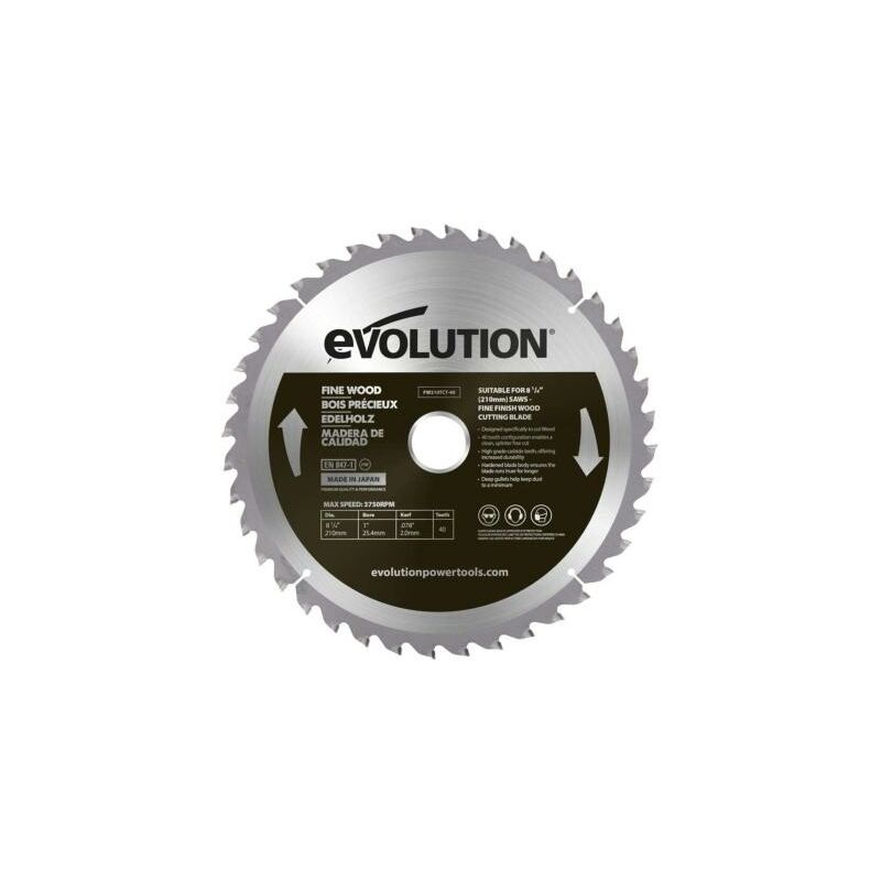 Evolution - Lame de scie bois 210MM 40 dents (Pour scie à onglet R210SMS+)