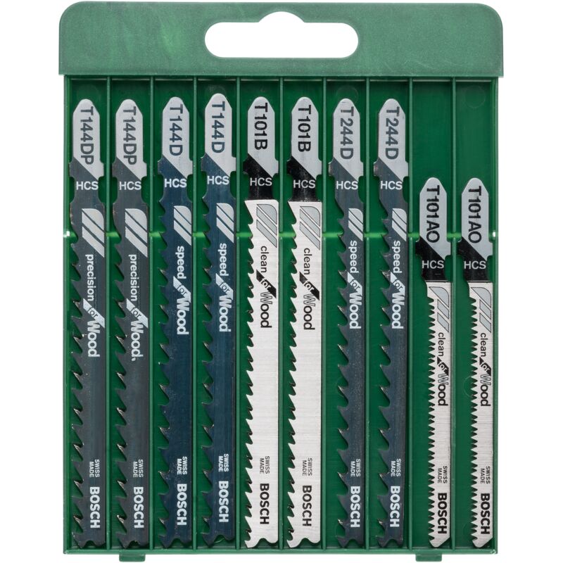 Set de 10 lames scie sauteuse BOSCH HSS bimétal Manche en U & Decker - vue 3