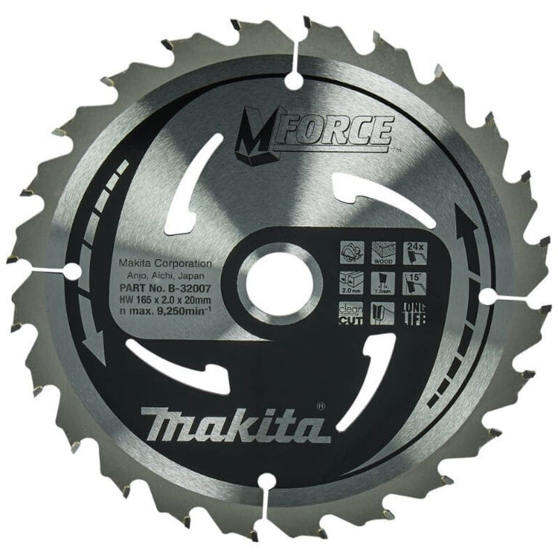 Makita - B-32007 mak-force lame de scie circulaire pour scies main et de table 165 mm