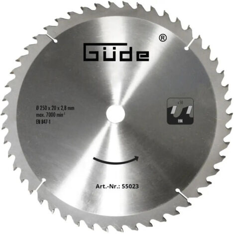 Lame de scie carbure 250 x 20 mm 50 dents - pour G55173-G55258-G55262