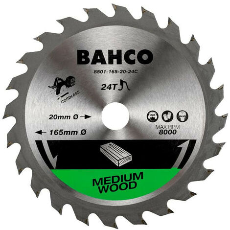 Lame de scie circulaire Ø190 mm 24 dents pour le bois - BAHCO 8501-190-30-24C