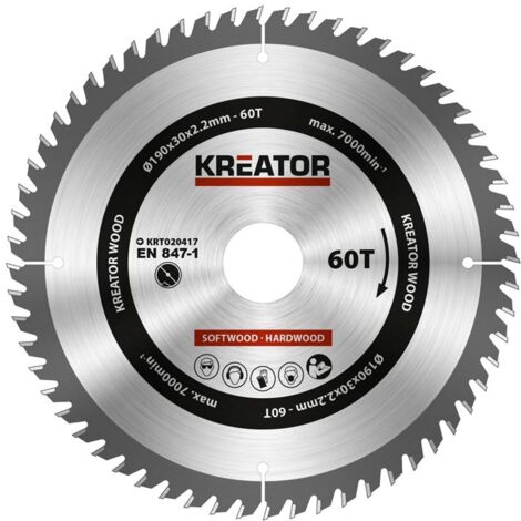 Lame de scie circulaire 190x30 mm 60T - Par pièce