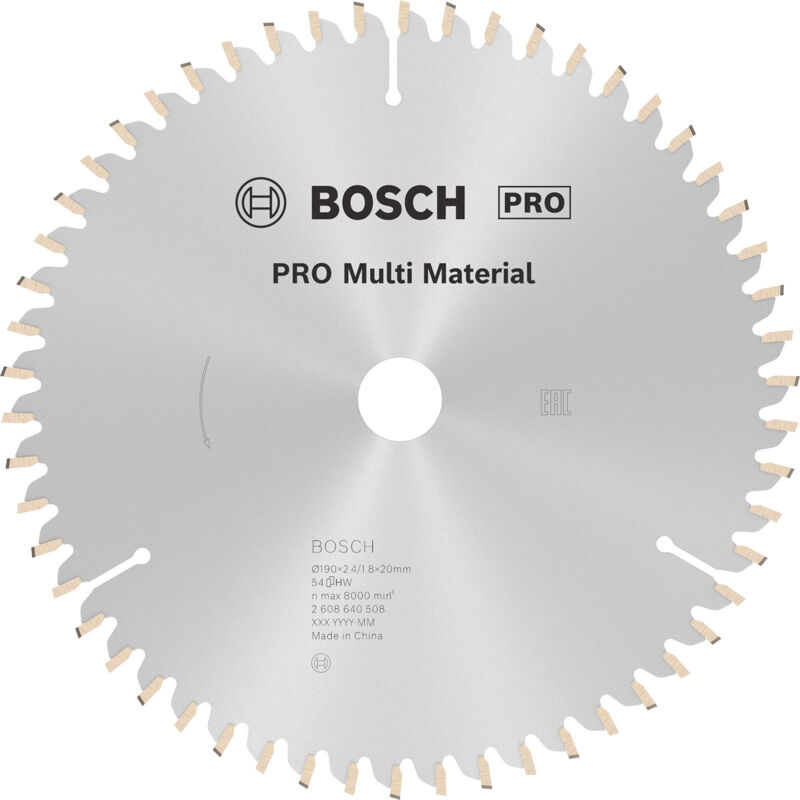 Lame de scie circulaire Material 190 x 2016 x 2 4 mm 54 Bosch Accessories 2608640508 Diamètre: 190 mm Nombre de