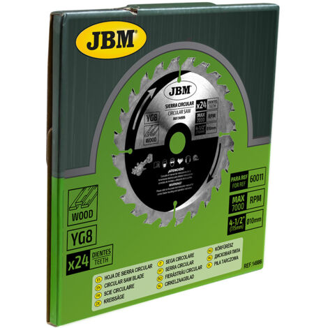 LAME DE SCIE CIRCULAIRE 24T 115mm. POUR LE BOIS POUR REF. 60011  JBM14986