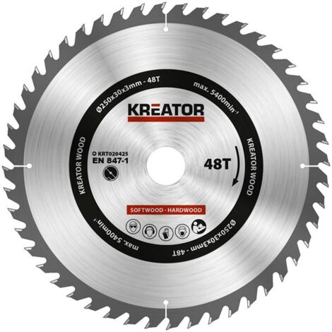 Lame de scie circulaire 250x30 mm 48T - Par pièce
