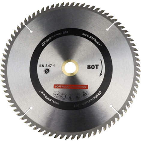 Lame de scie circulaire 250x30 mm 80T - Par pièce