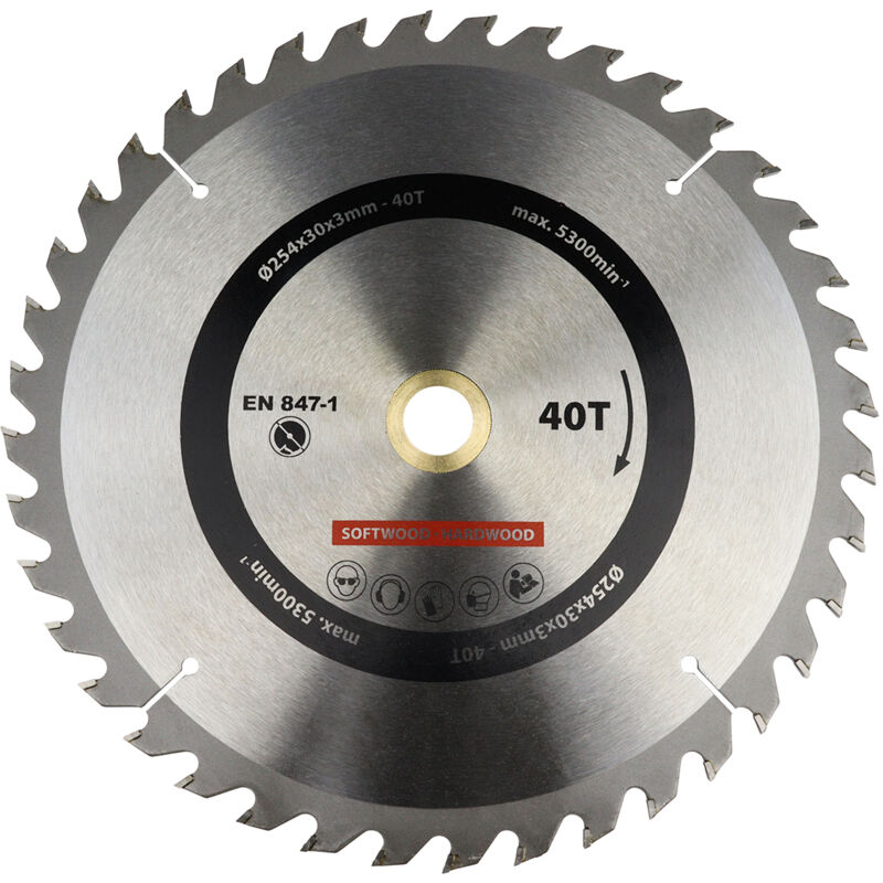 Wovar - Lame de scie circulaire 254x30 mm 40T - Par pièce