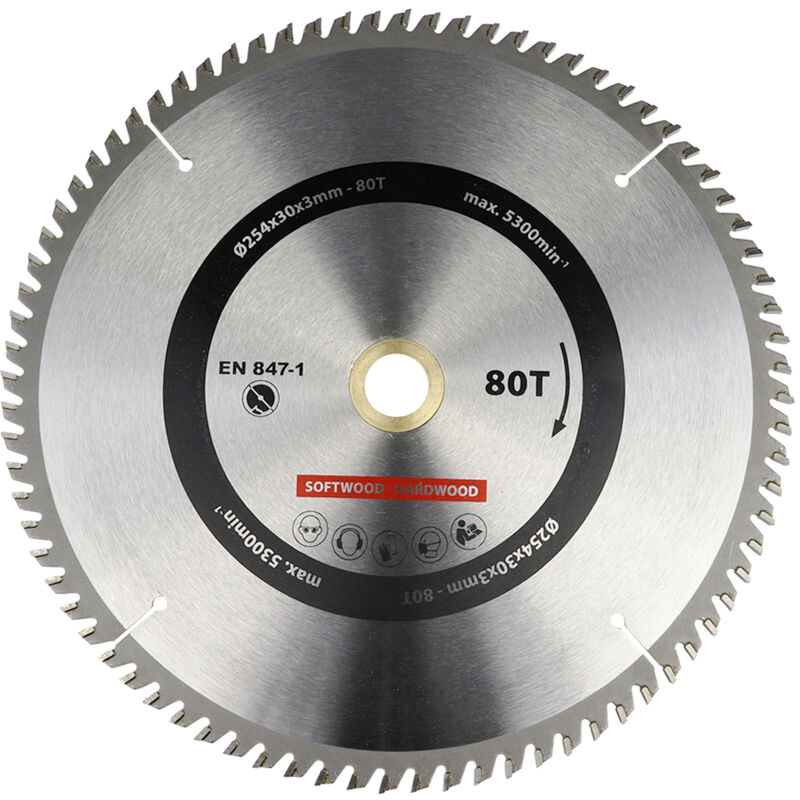 Wovar - Lame de scie circulaire 254x30 mm 80T - Par pièce