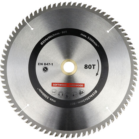 Lame de scie circulaire 254x30 mm 80T - Par pièce