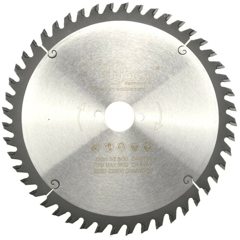 Lame de scie circulaire portative HM universelle D. 230 x Al. 30 x ép. 2,8/1,8 mm x Z48 Alt pour bois - Diamwood