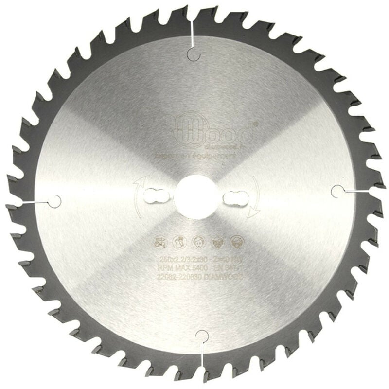 Diamwood - Lame de Scie Circulaire Bois pour Scies sur Table, Combinée ou Toupie Scie - Universelle Bois - 40 Dents Alternées Positives - Carbure