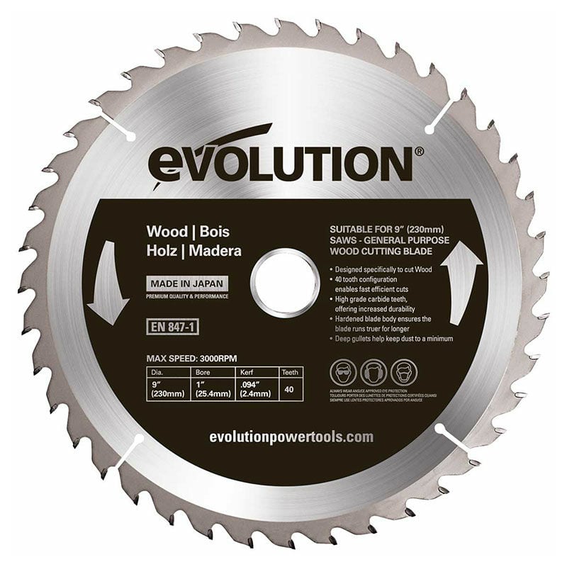 Evolution - Lame de scie circulaire bois 230 mm - 40 dents