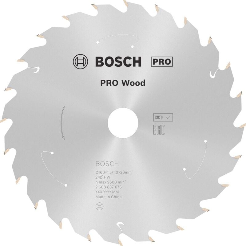 Bosch - Lame pro Wood cordless pour scies circulaires 160 x 1,5 x 20 mm - 2608837676