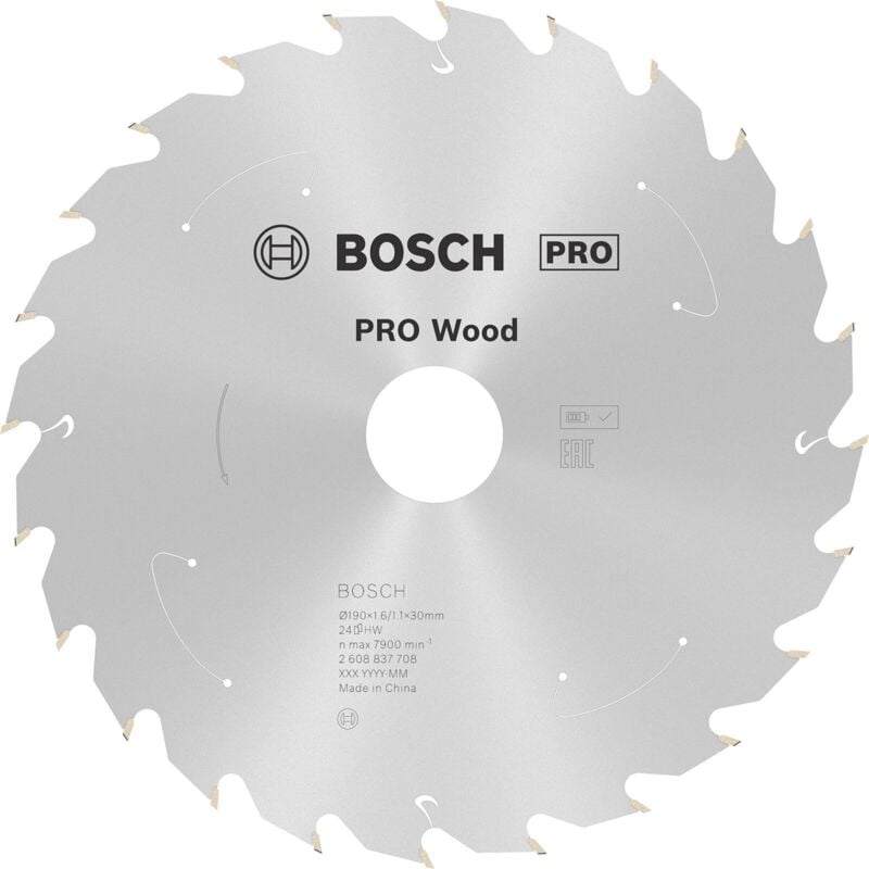 Bosch - Lame pro Wood cordless pour scies circulaires 190 x 1,6 x 30 mm - 2608837708