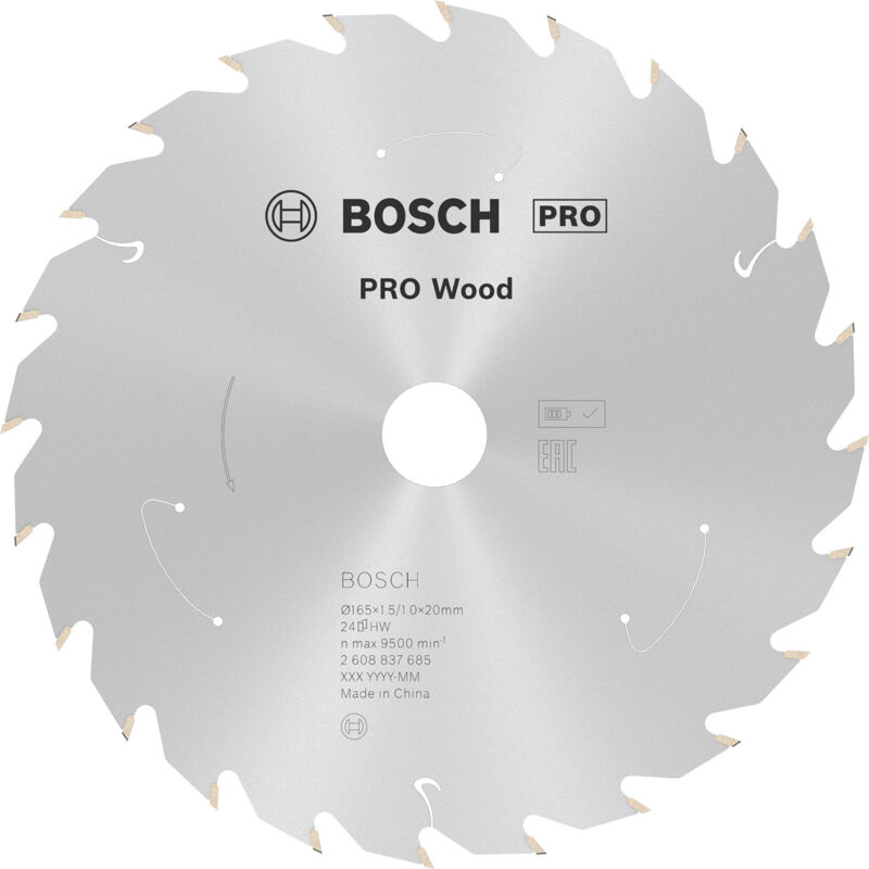 Bosch - Lame pro Wood cordless pour scies circulaires 165 x 1,5 x 20 mm - 2608837685