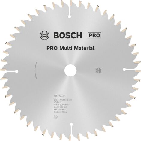 Lame de scie circulaire Bosch PRO MultiMaterial 184x2,4x16 48Z - 2608640815