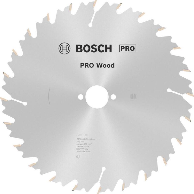 Bosch - Lame de scie circulaire pro Wood 250 x 3,2 x 30 mm - 2608640680