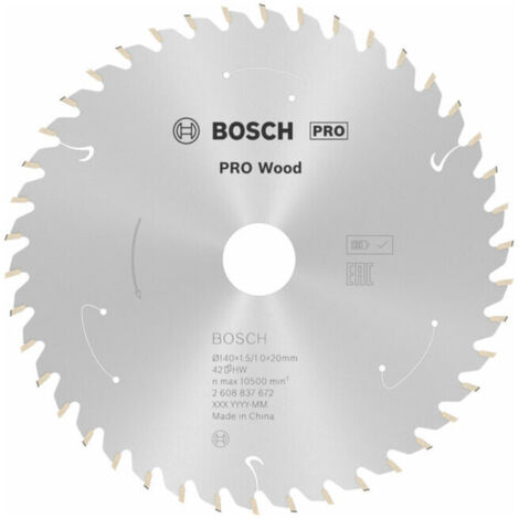 Lame de scie circulaire Bosch Standard pour bois, 140x1.5/1x20, 42 dents