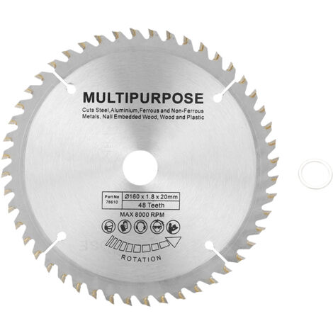 Lame de scie circulaire carbure 48 dents pour coupe précise, accessoire machine outil.