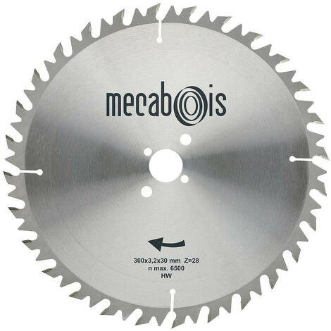 Lame de scie circulaire carbure 600mm – Alésage 30mm – 52 dents – Pour bois dur et humide – Denture anti-recul pour sécurité accrue – Mecabois