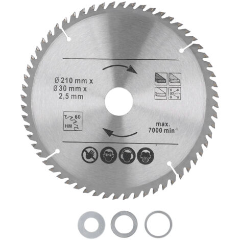 Lame de scie circulaire carbure 8-1/4 pouces pour coupe bois et plastique, scies à onglet et de table.