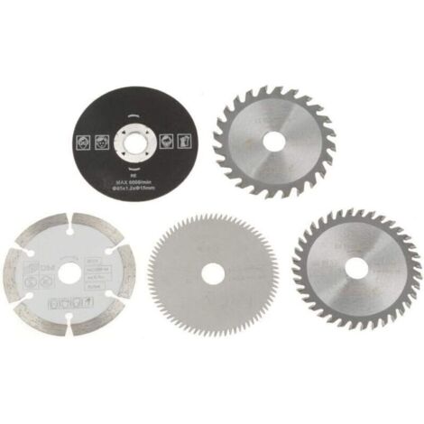 Lame de scie circulaire carbure 85mm Diamètre intérieur 15mm Lot de 5 pièces pour coupe marbre Résistance à l'abrasion