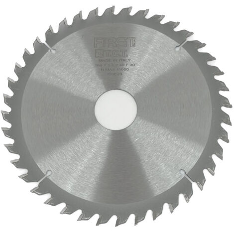 Lame de Scie Circulaire Carbure Professionnelle FIRST ITALIA D. 160 mm Alésage 30 mm Épaisseur 2,5/1,6 mm Z40 pour Bois Tendre et Exotique.