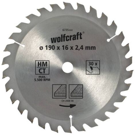 Lame De Scie Circulaire Wolfcraft 160mm – Réf 6467000 – Bois – 24 Dents – Neuve