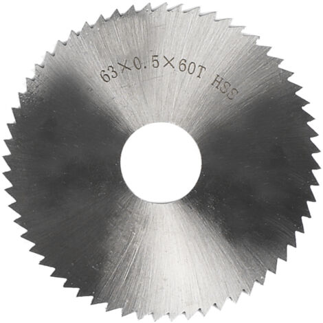 Lame de scie circulaire, diamètre 63 mm (2-1/2"), épaisseur 0,5 mm, 72 dents, acier rapide 6542 (HSS), fraise