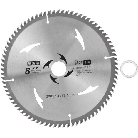 Lame de scie circulaire en carbure pour bois, panneaux de particules et contreplaqué, disque de coupe pour le travail du bois, 8 pouces, 80 dents