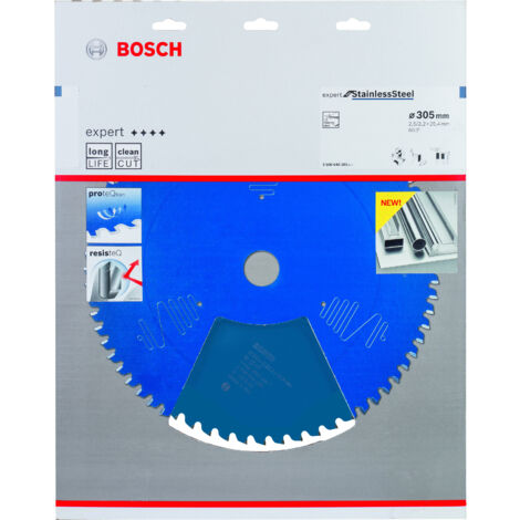 Bosch – Lame de scie circulaire 305mm – Alésage 25,4mm – 60 dents HLTCG – Pour acier inoxydable – Coupe précise et durable