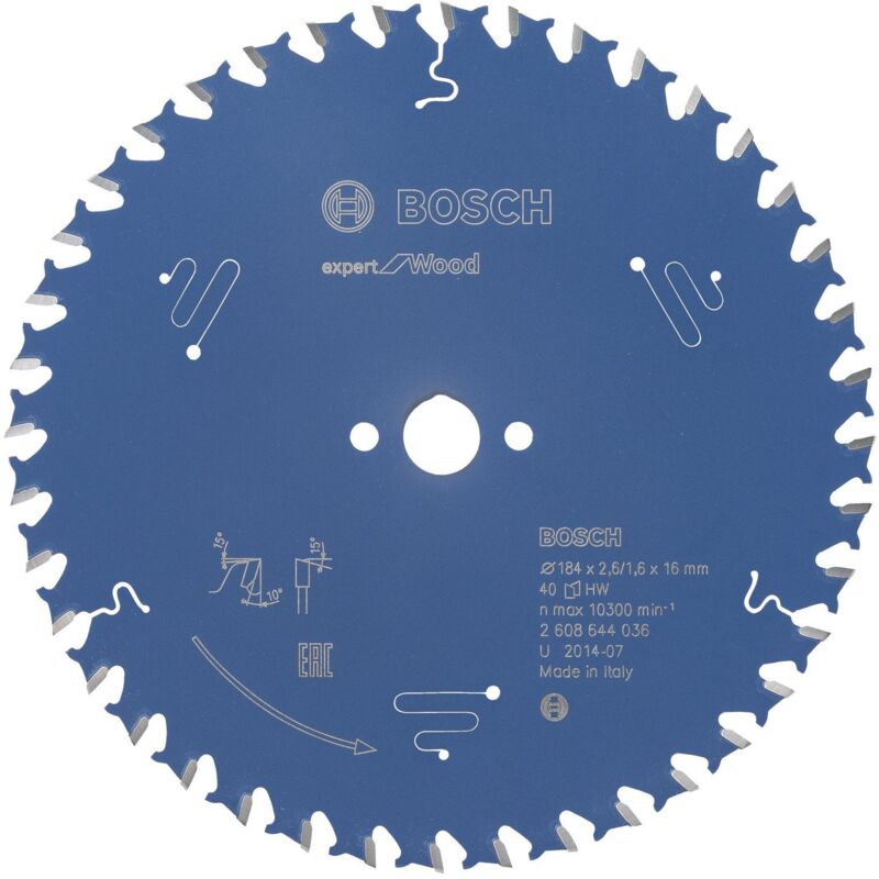 Bosch - Lame de scie circulaire Expert Wood 2608644036 184x2,6x16 40Z