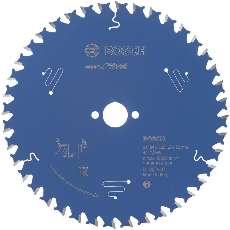 Bosch - Lame de scie circulaire Expert Wood 2608644039 184x2,6x20 40Z
