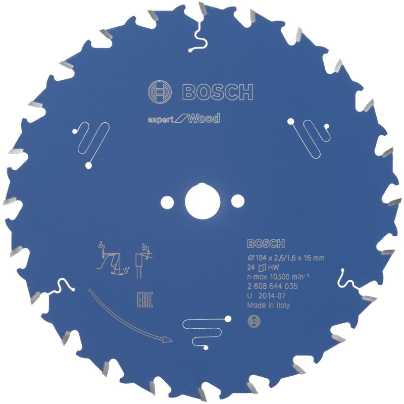 Bosch - Lame de scie circulaire Expert for Wood pour scies circulaires portatives 184 x 16 x 2,6 mm 24 - 2608644035