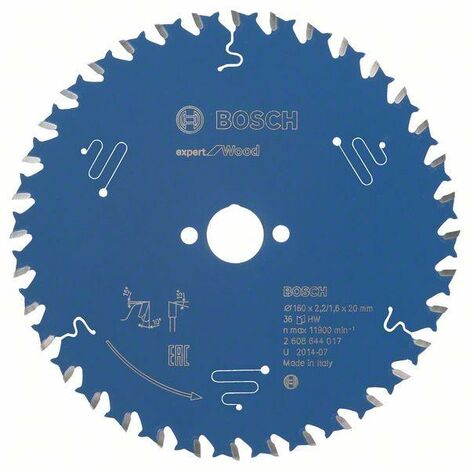 Lame de scie circulaire Expert for Wood Ø20mm - 160 x 20 x 2,2 mm, 36 - 2 608 644 017