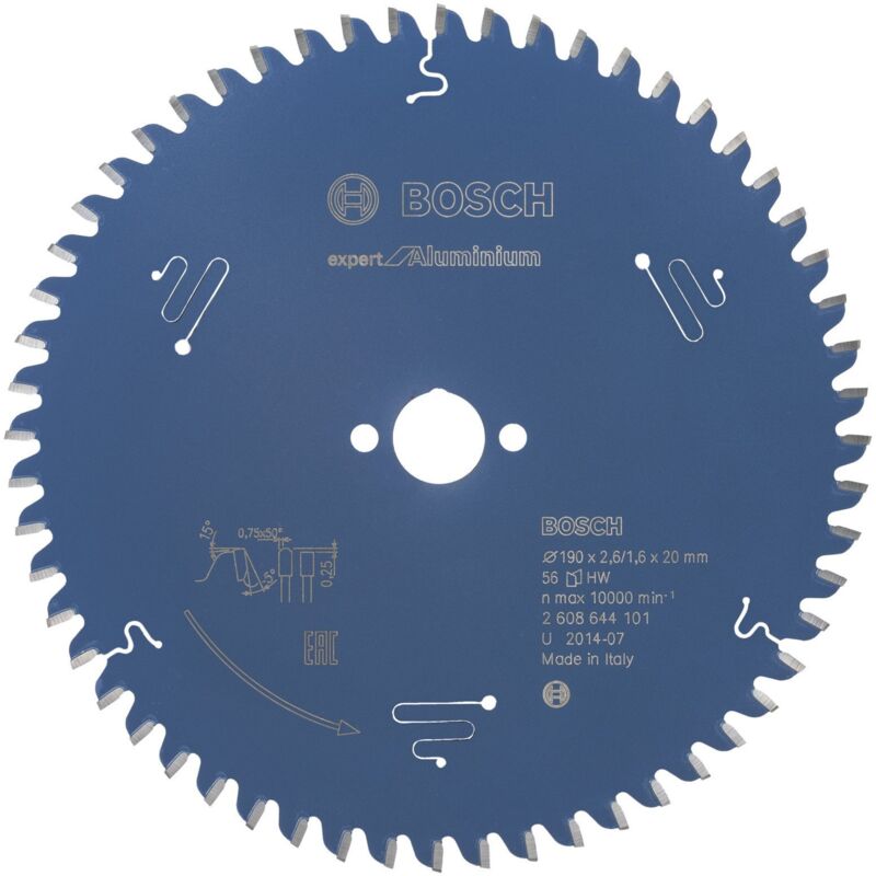 Bosch - Lame de scie circulaire pour aluminium 190 x 20 x 1,6mm 56 dents expert - 2608644101