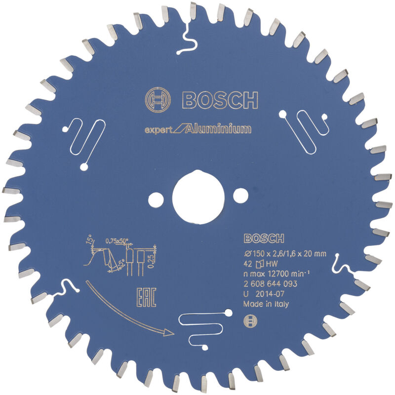 Bosch - Lame de scie circulaire Expert for Aluminium pour scies circulaires portatives 150 x 20 x 2,6 mm 42 - 2608644093