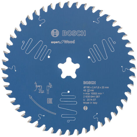 Lame de scie circulaire Expert for Wood Bosch pour scies circulaires de table 190 x étoile x 2,4 mm 48 - 2608644087