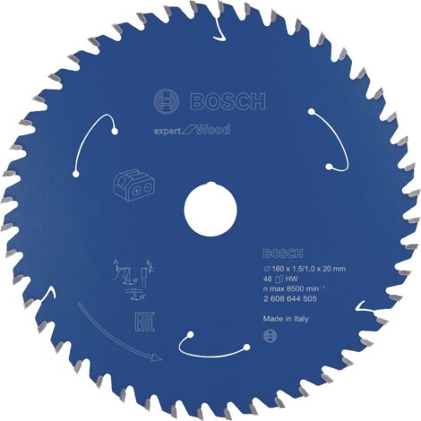 Lame de scie circulaire Expert for Wood Bosch pour scies circulaires portatives sans fil 160 x 1,5 x 20 mm 48 - 2608644505