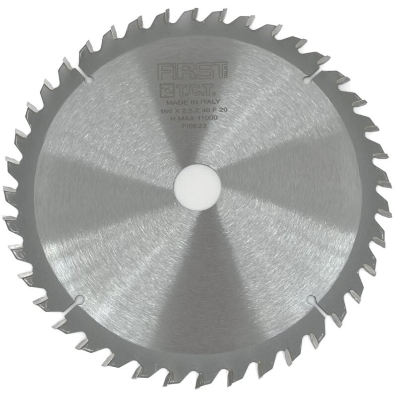 First Italia - Lame de Scie Circulaire hm d. 160 mm avec Denture Alternée - Alésage de 20 mm - Épaisseur 2,5 mm - Parfaite pour Bois et Panneaux