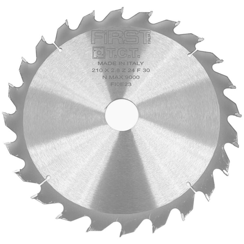 Lame de Scie Circulaire avec Denture Alternée - d. 210 mm - Alésage 30 mm - Idéal pour Bois Tendre et Exotique - Fabrication Italienne - First Italia