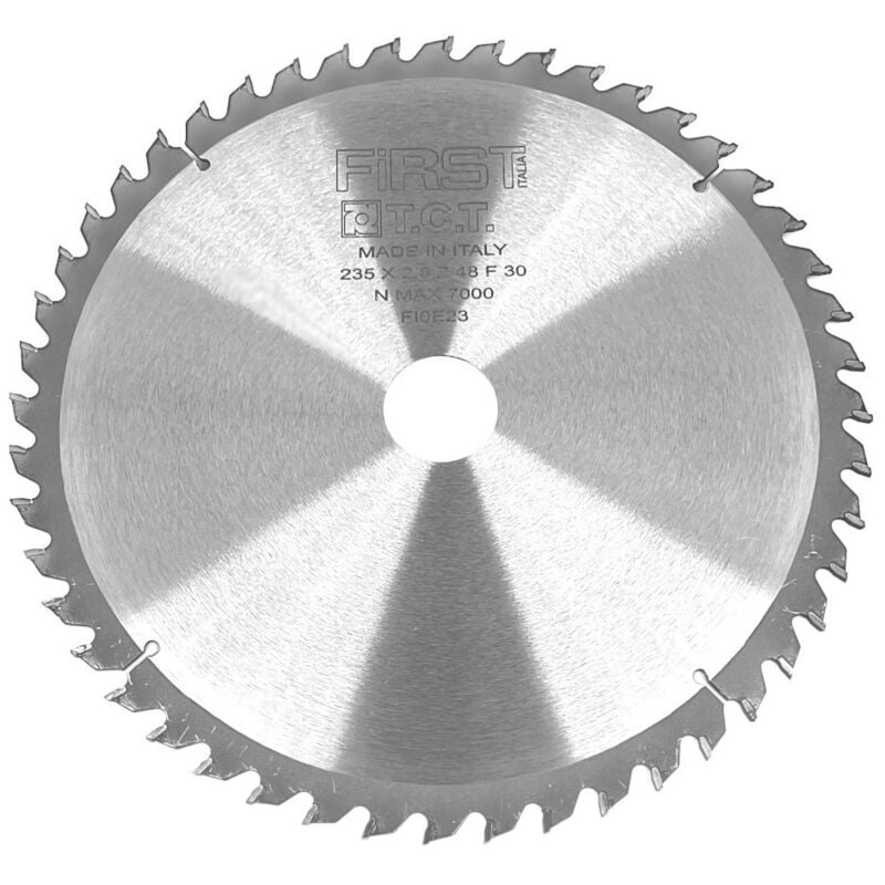 Lame de Scie Circulaire hm avec denture alternée - d. 235 mm - Alésage 30 mm - Idéale pour couper le bois tendre et exotique - First Italia